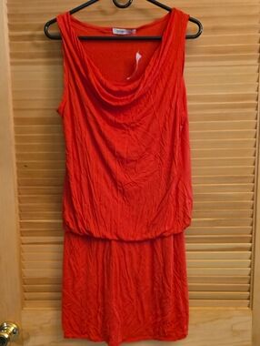 Old Navy Sleeveless Red/Orange Cowl Neck Women's Dress